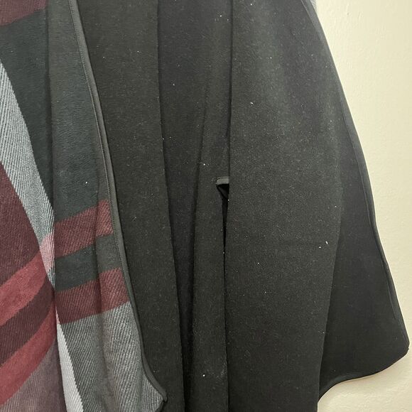 Ike Behar Plaid Fleece Wrap Open Cardigan Shawl Poncho Blanket Women One Size - Picture 5 of 7